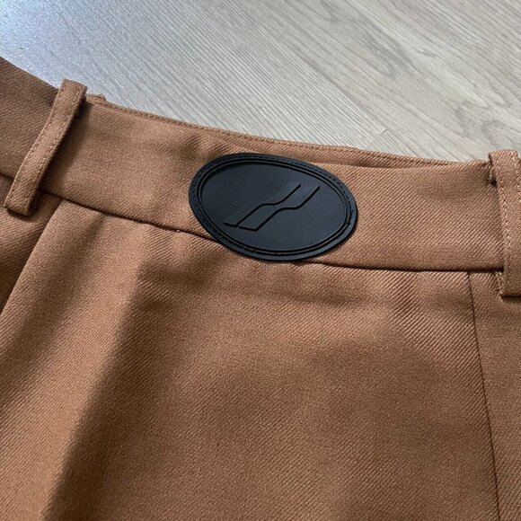 Well Done Mini Pencil Skirt Size M Brown Side Zipper Lined Wool Blend - Picture 2 of 7